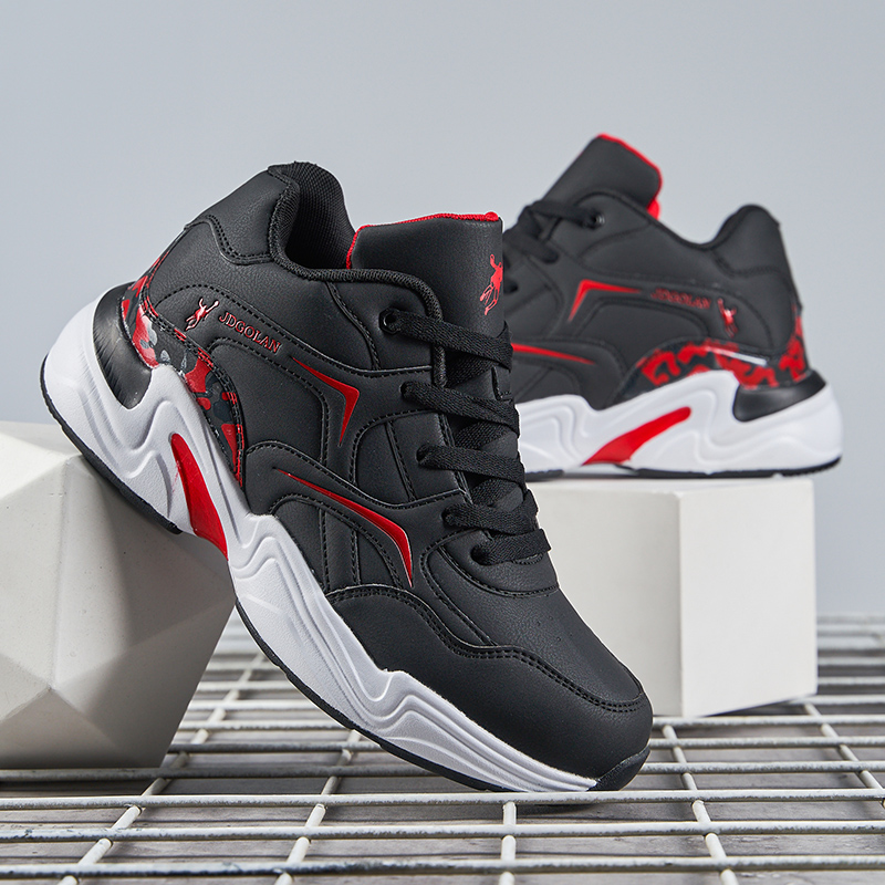 乔丹格兰正品春秋男鞋大码高帮运动鞋透气皮面轻便耐磨跑步运动鞋