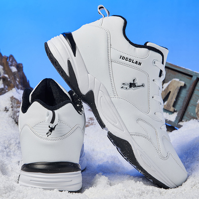 乔丹格兰冬季运动 男鞋45黑色46特大码47保暖48加绒棉鞋49休闲鞋