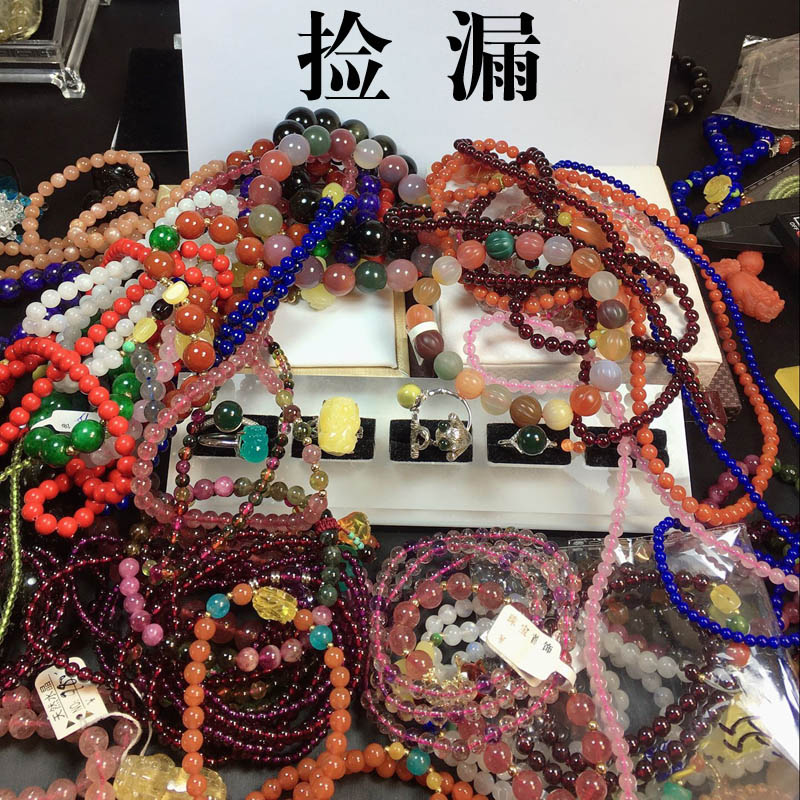 捡漏原创天然水晶手链碧玺海蓝宝石紫晶粉草莓晶绿幽灵发晶多圈女
