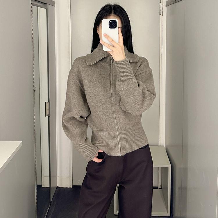 上衣上衣羊毛拉链翻领