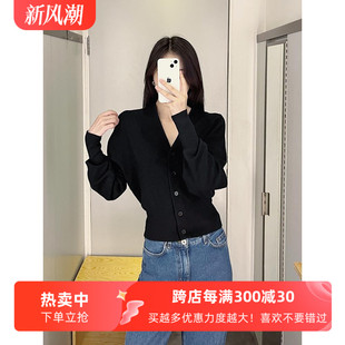 极简风标准版型羊毛混纺长袖开衫女款上衣2025春秋cosniu毛衣开衫