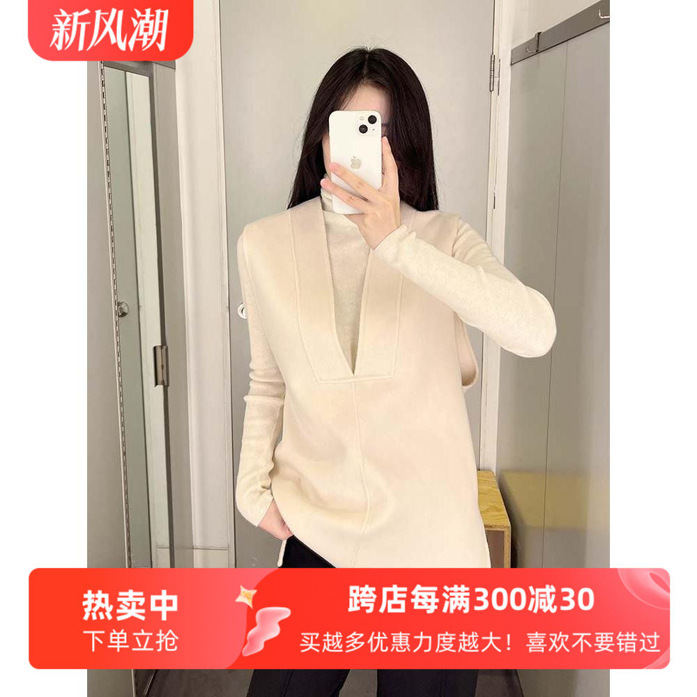 cddily套头通勤V领无袖马甲