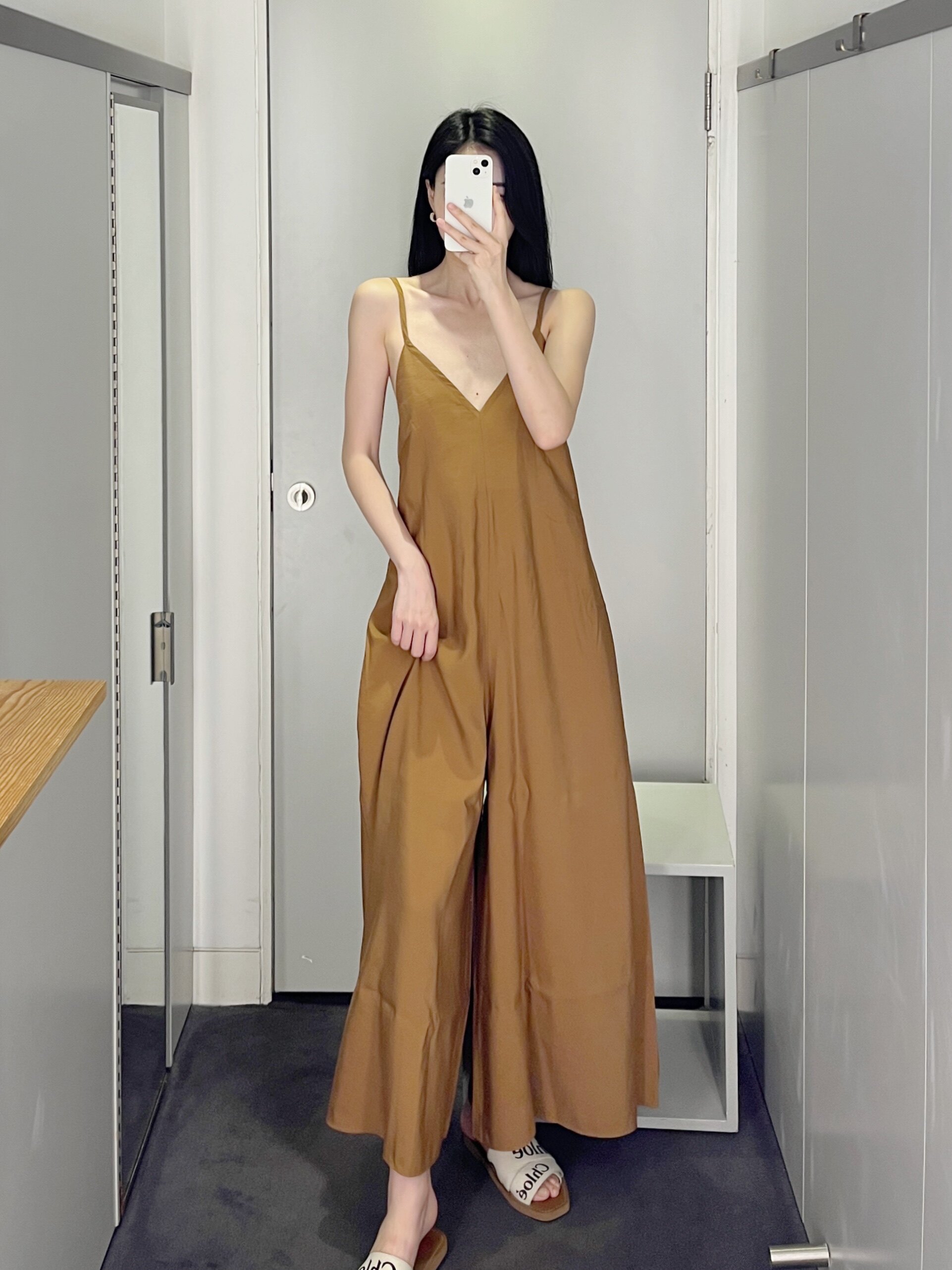 通勤风高腰连体裤高腰细肩带女人