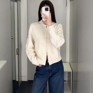 极简cosniu风女装2025标准版型镂空针织衫女款上衣cosniu百搭毛衣