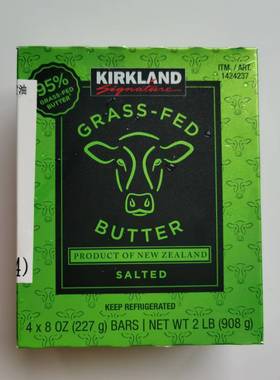 开市客代购Kirkland科克兰加盐黄油908g grass-fed butter salted