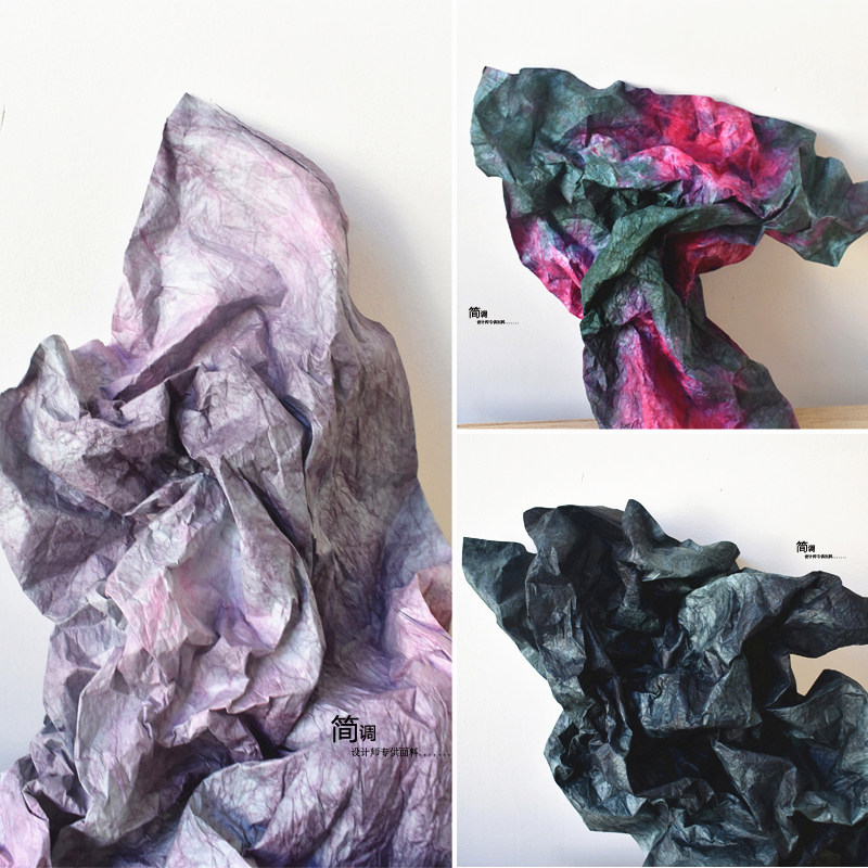 扎染水墨晕染纹样褶皱纸创意造型肌理学生服装毕业设计师手工面料