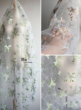 diy重工小雏菊婚纱布料花朵刺绣