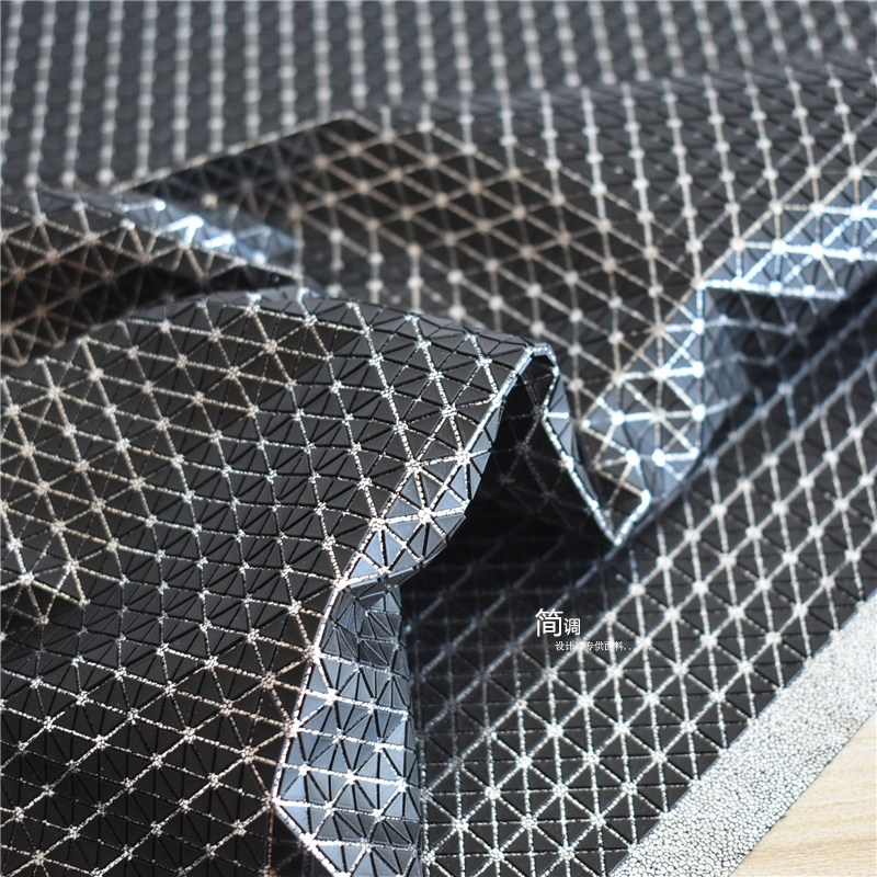 原创特殊褶皱肌理三维立体面料创意改造包包设计师pvc皮革pu布料