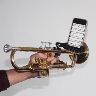 萨克斯手机夹乐器看谱万向旋转直播录频拍vlog手机支架固定三脚架