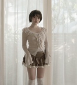 吊带背心胸垫套装 开衫 ｜甜美andmary纯欲荷叶边喇叭袖 28号补款