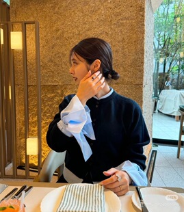 ive系财阀千金少女甜美日系毛衣假两件开衫 外套 y同款 现货bibi