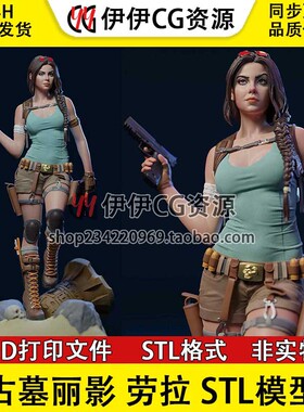 ES Monster古墓丽影Lara Croft劳拉克劳馥3D打印模型stl手办文件