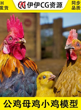 UE4虚幻5Animalia - Chicken (pack)2.0.0公鸡母鸡小鸡模型带动画