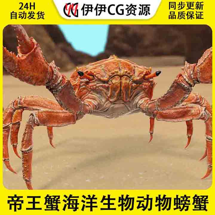 Royal Crab UE5虚幻4 帝王蟹海洋生物动物螃蟹角色带动画模型 商务/设计服务 设计素材/源文件 原图主图