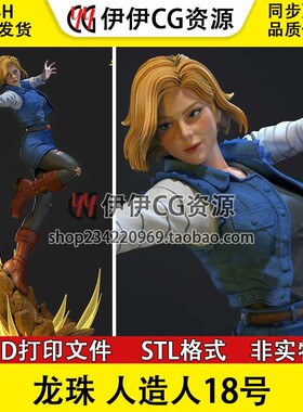 七龙珠 人造人 18号 Android18 3D打印模型 STL素材文件 分件