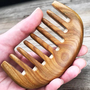 【送布袋】正品天然绿檀香木梳子檀木家用女长头发大号整木刻字礼