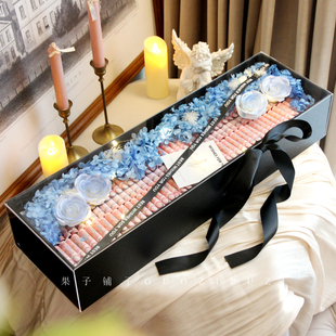 高级情人节礼物送女生有钱花礼盒现金花束透明亚克力礼品盒空盒子