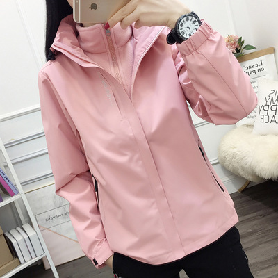 冲锋衣女士潮牌三合一加绒外套