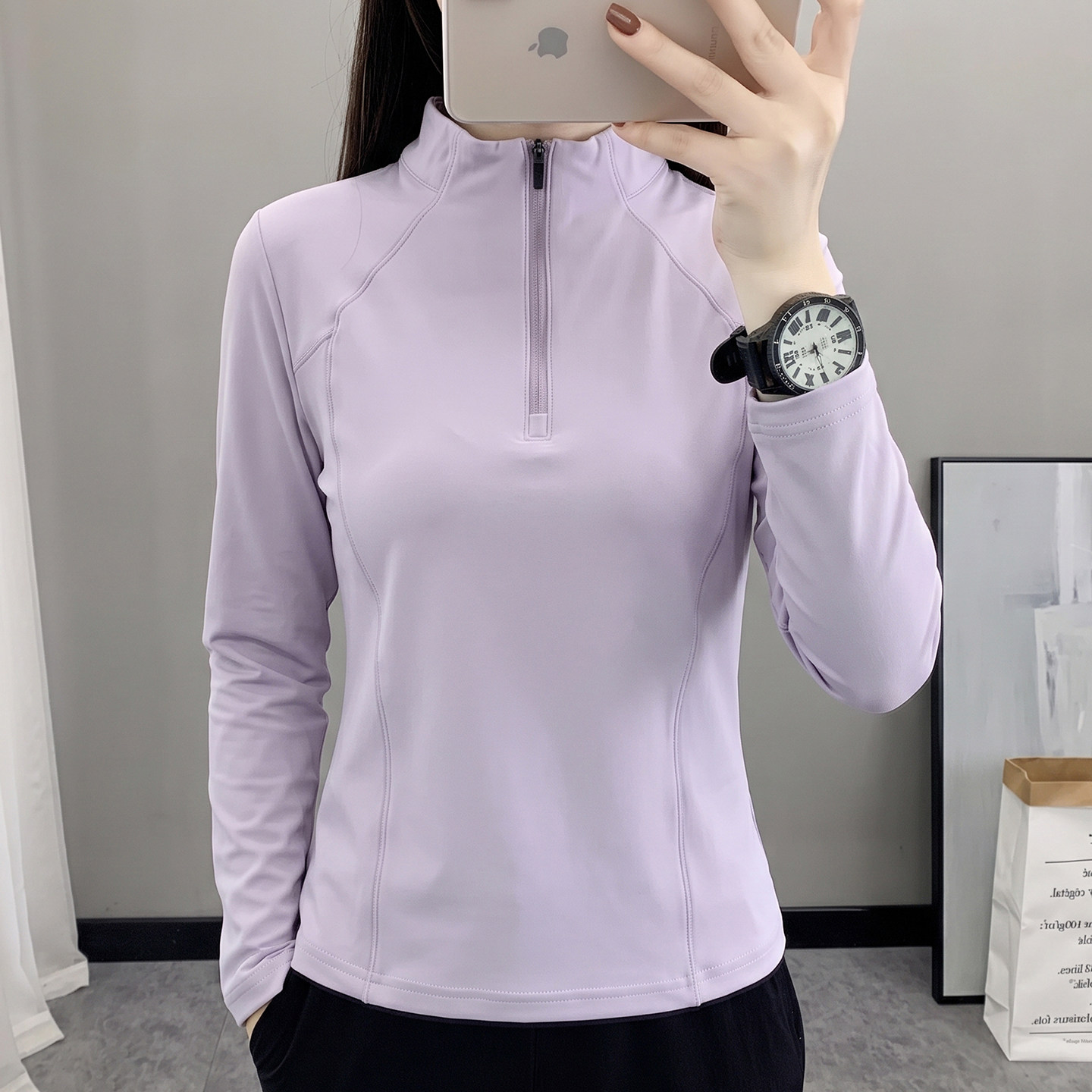 运动t恤女秋冬季贴身打底衫跑步长袖健身衣早秋新款显瘦百搭上衣