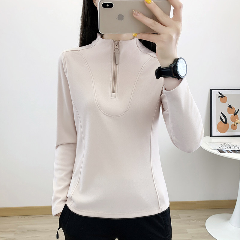 抓绒衣t恤女秋冬贴身保暖打底衫