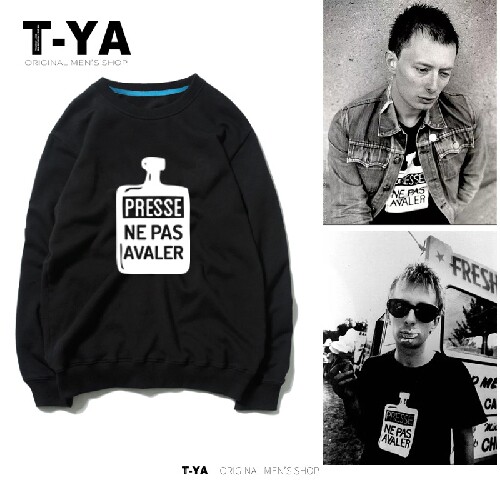 摇滚 电台司令 radiohead thom yorke同款 长袖t恤 男女圆领卫衣 - 实物图