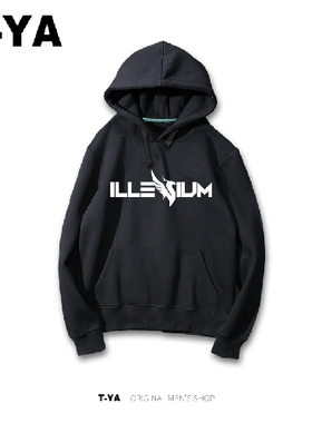 illenium电音连帽卫衣 套头加绒 春秋帽衫可来图定制衣服音乐个性