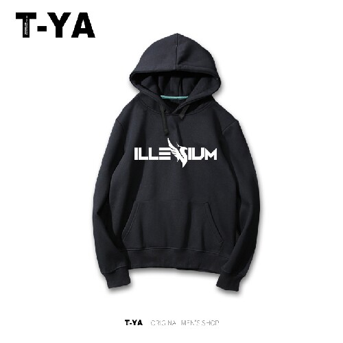 套头加绒音乐连帽卫衣可来图定制