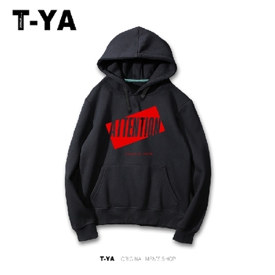 休闲音乐连帽套头加绒卫衣