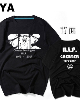 林肯公园乐队主唱贝宁顿纪念短袖T恤LINKINPARK文字多款T恤男女T