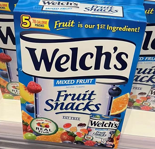 包邮美国welchs威氏水果软糖125g果汁维生素qq橡皮糖果休闲零食
