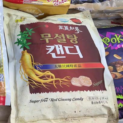 2024新品包邮韩国锦山高丽红参糖500g人参糖喜糖休闲零食硬糖果