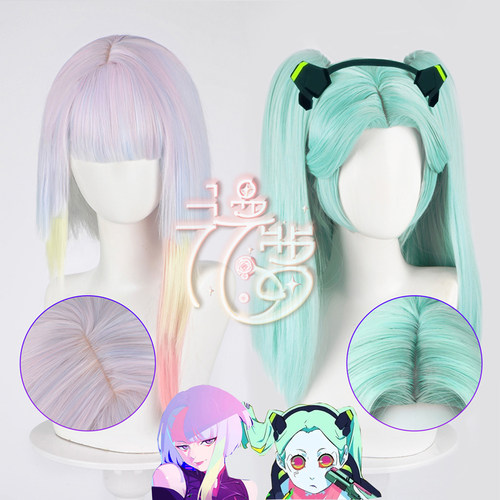 漫萝赛博朋克边缘行者cos假发