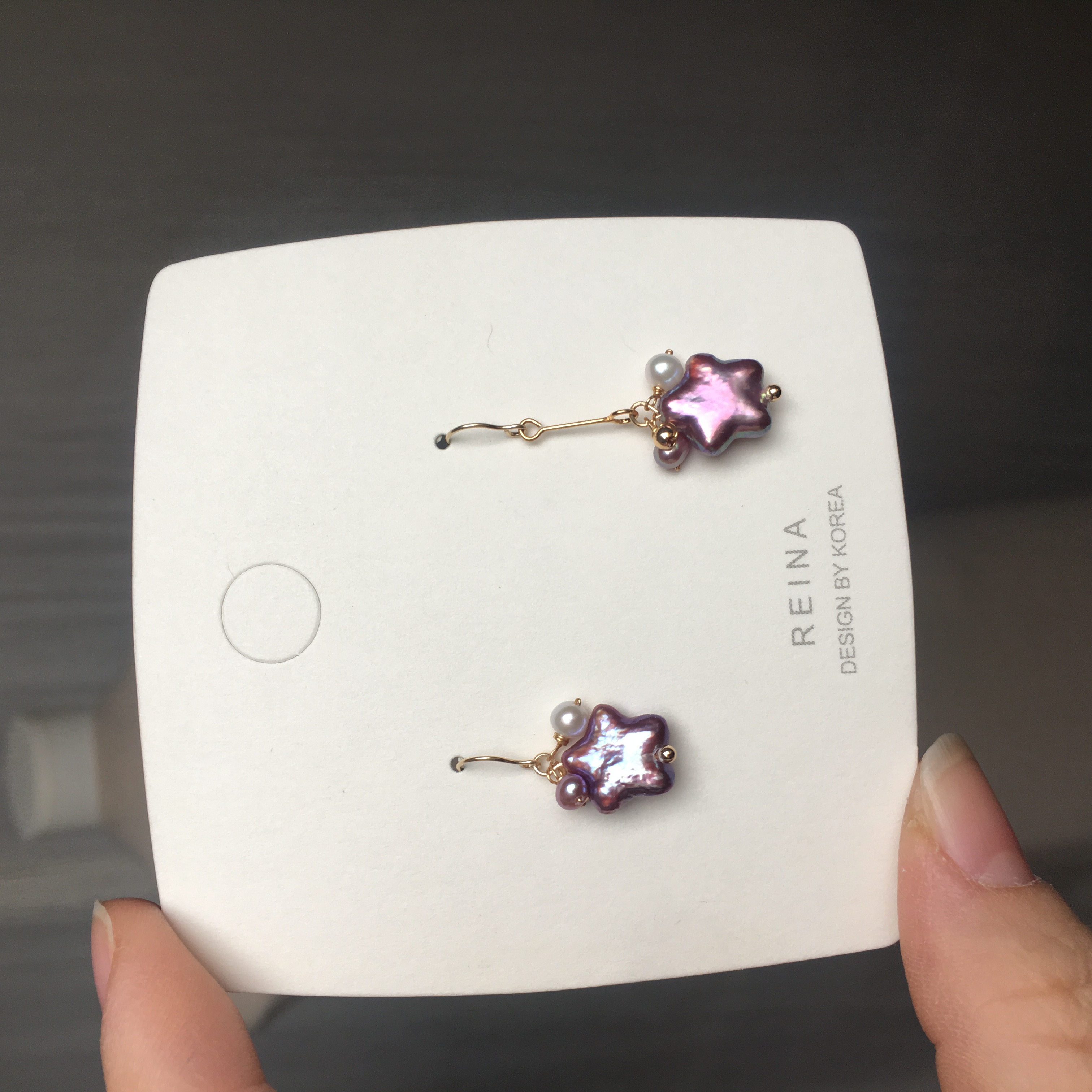 巴洛克紫色星星耳环蓝莓紫耳勾