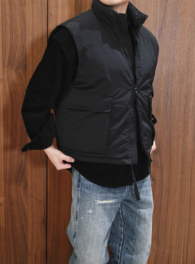 【断码特价】冬90白鸭绒加厚保暖工装立领羽绒马甲外穿背心男宽松