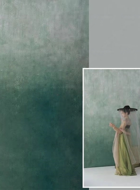 绿色渐变纹理摄影拍照油画背景布高级感婚纱写真中式影棚商业拍照