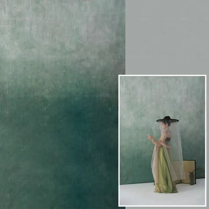 绿色渐变纹理摄影拍照油画背景布高级感婚纱写真中式影棚商业拍照