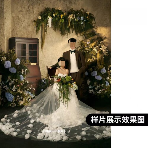 南法式复古油画肌理婚纱摄影背景