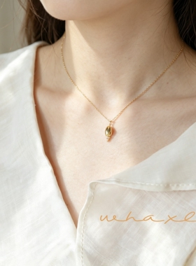 山谷百合| Whaxle 清脆铃兰花苞吊坠温柔925银镀18k金项链锁骨链