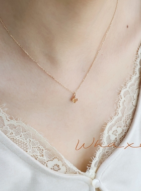 沙漠星星| Whaxle 天然黄水晶方型镶嵌高级简约项链锁骨链精致