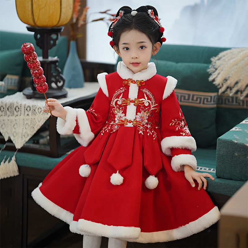 12岁儿童本命年时尚红色羽绒棉衣