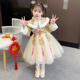 儿童复古风唐装 小女孩冬装 女宝加厚拜年服新款 汉服女童加绒新年装