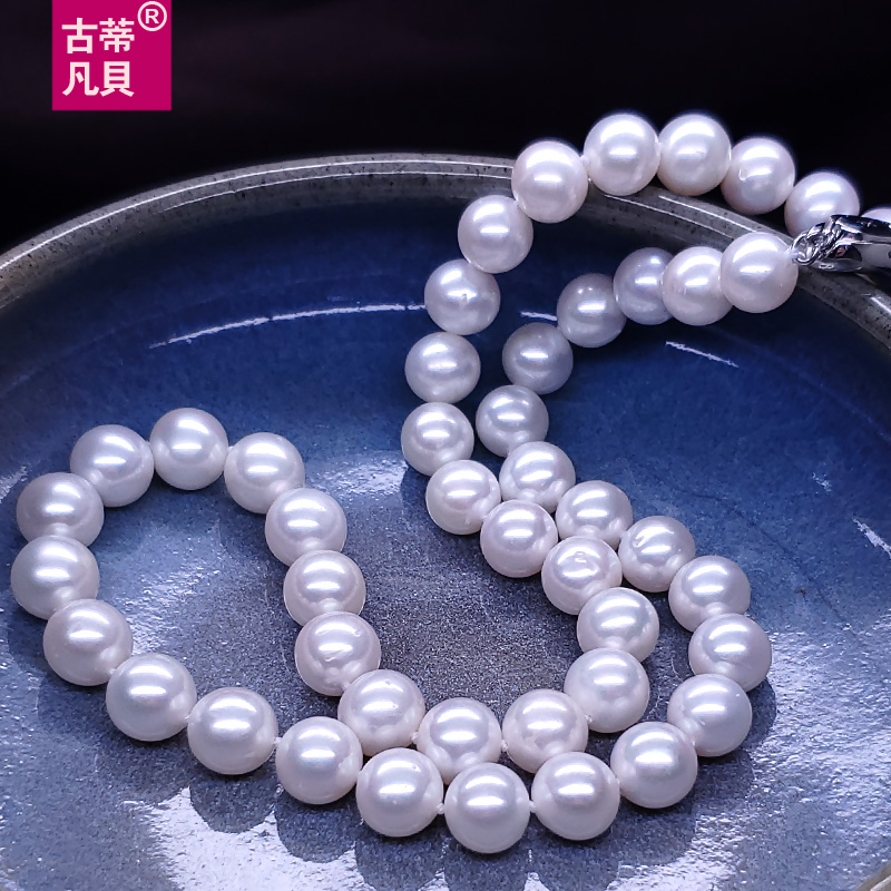 100%天然珍珠项链强光送妈妈礼物