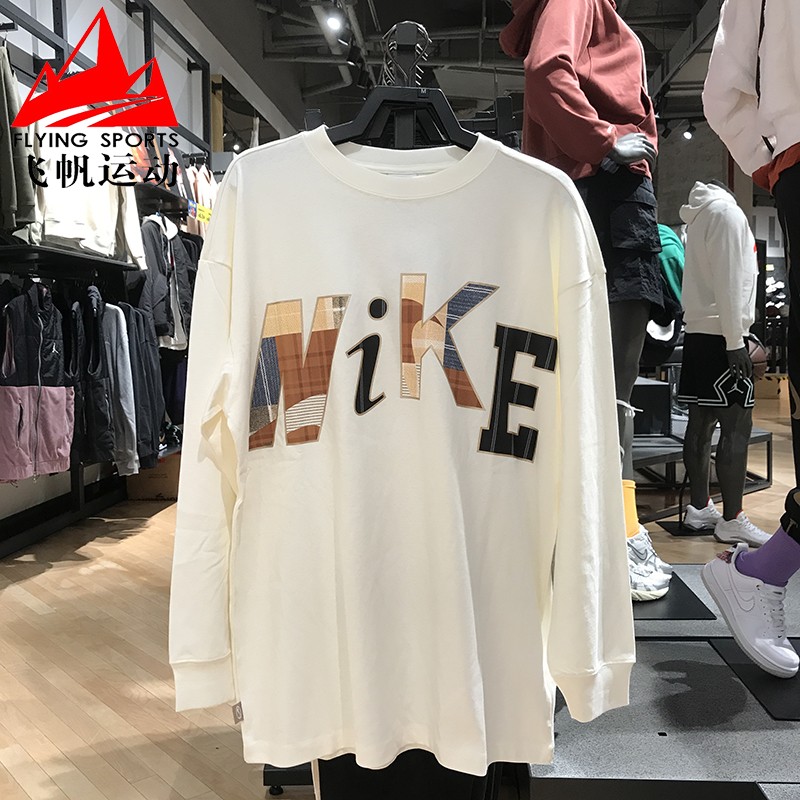 Nike耐克女装2023冬新款纯棉印花宽松长袖休闲圆领卫衣FV3976-121