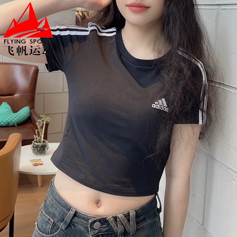 辣妹穿搭露脐短款休闲短袖T恤