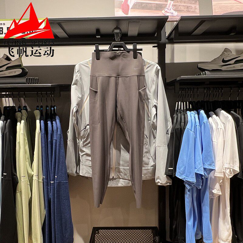 耐克女裤2024夏速干高腰紧身裤中强度瑜伽训练九分长裤DQ5898-254