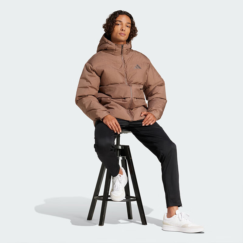 阿迪达斯羽绒服男装2024冬款防风拒水保暖连帽运动休闲外套JG5943