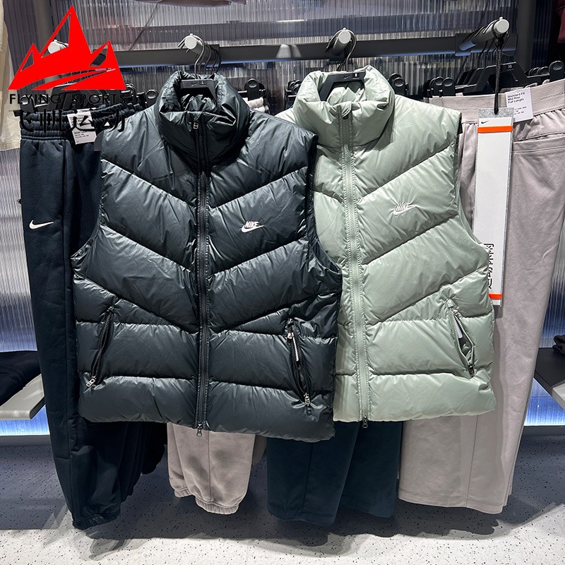 Nike耐克男装2025冬新品简约保暖拒水立领羽绒背心马甲HV2721-010