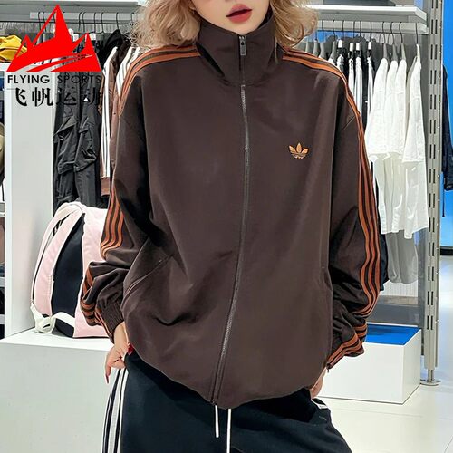 阿迪达斯三叶草男装2026秋复古梭织三条纹宽松运动夹克外套KS7492