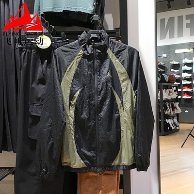 耐克外套男2024冬JORDAN梭织防风拒水撞色立领运动夹克FN5849-011