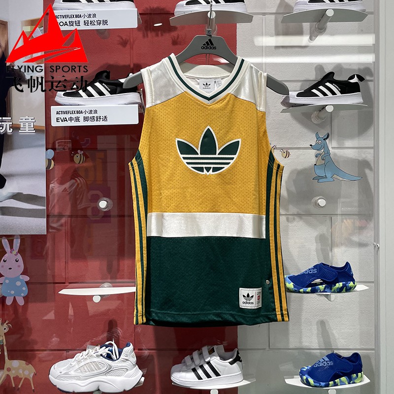 大LOGO复古篮球运动V领无袖背心